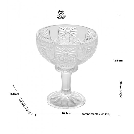 Taça 260ml 12,5cm Para Sobremesa Princess em Cristal Ecológico Wolff